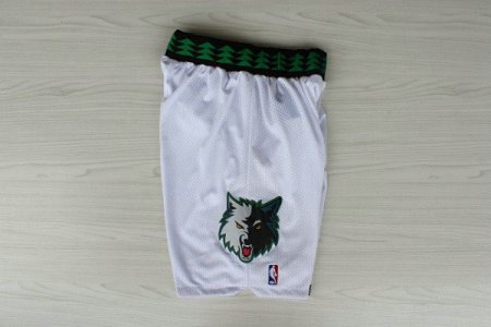 Maillot De Basket Minnesota Timberwolves Retro Engrener Blanc Short2